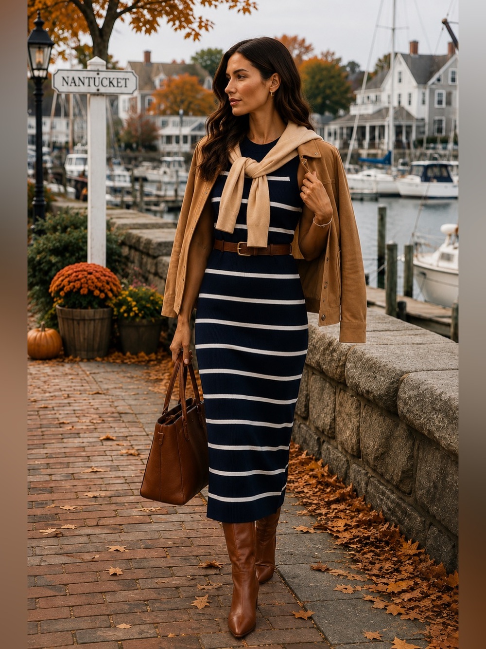 525 America Emma Cotton Midi/Maxi Dress Navy/White | Americana Coastal Elegance
